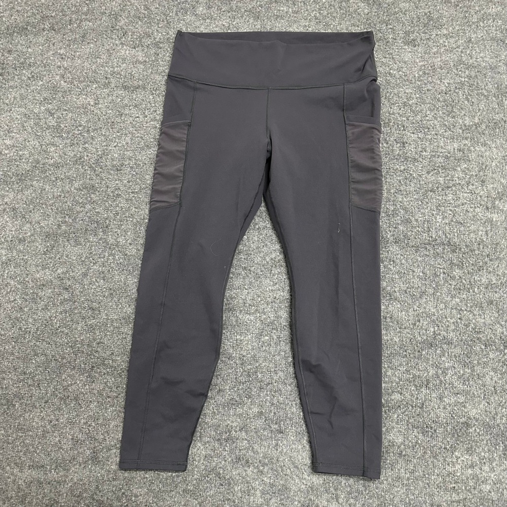 Fabletics Leggings Womens Size L Gray PowerHold High Waisted Mesh Pockets Gym